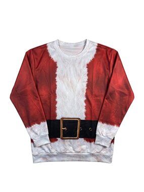 NWOT Santa Claus Suit Funny Graphic Ugly Christmas Sweatshirt Pullover | XLarge